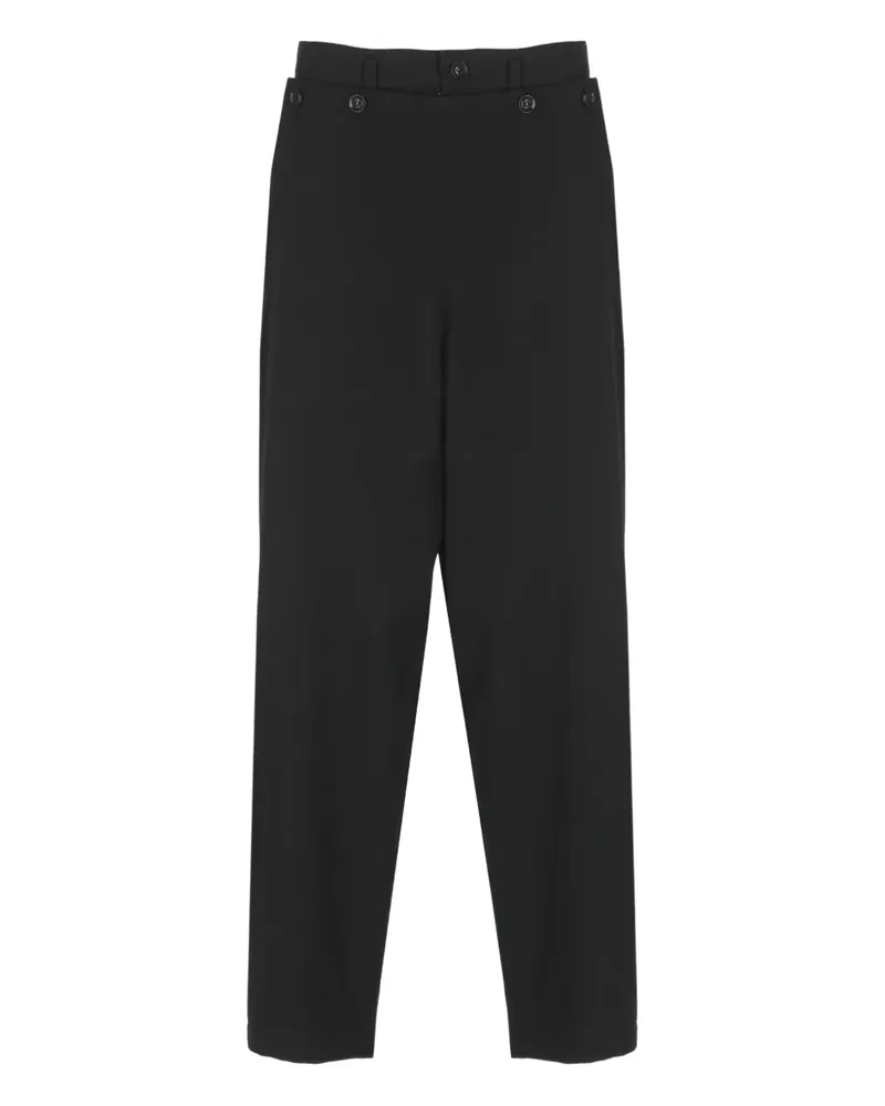 Yohji Yamamoto Hose mit geknöpfter Tasche - Schwarz Schwarz