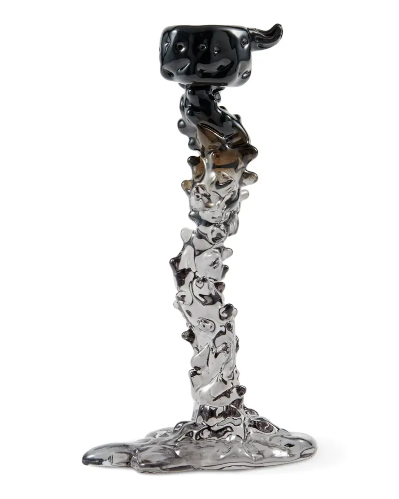 POLSPOTTEN Skulpturaler Kerzenhalter - Schwarz Schwarz