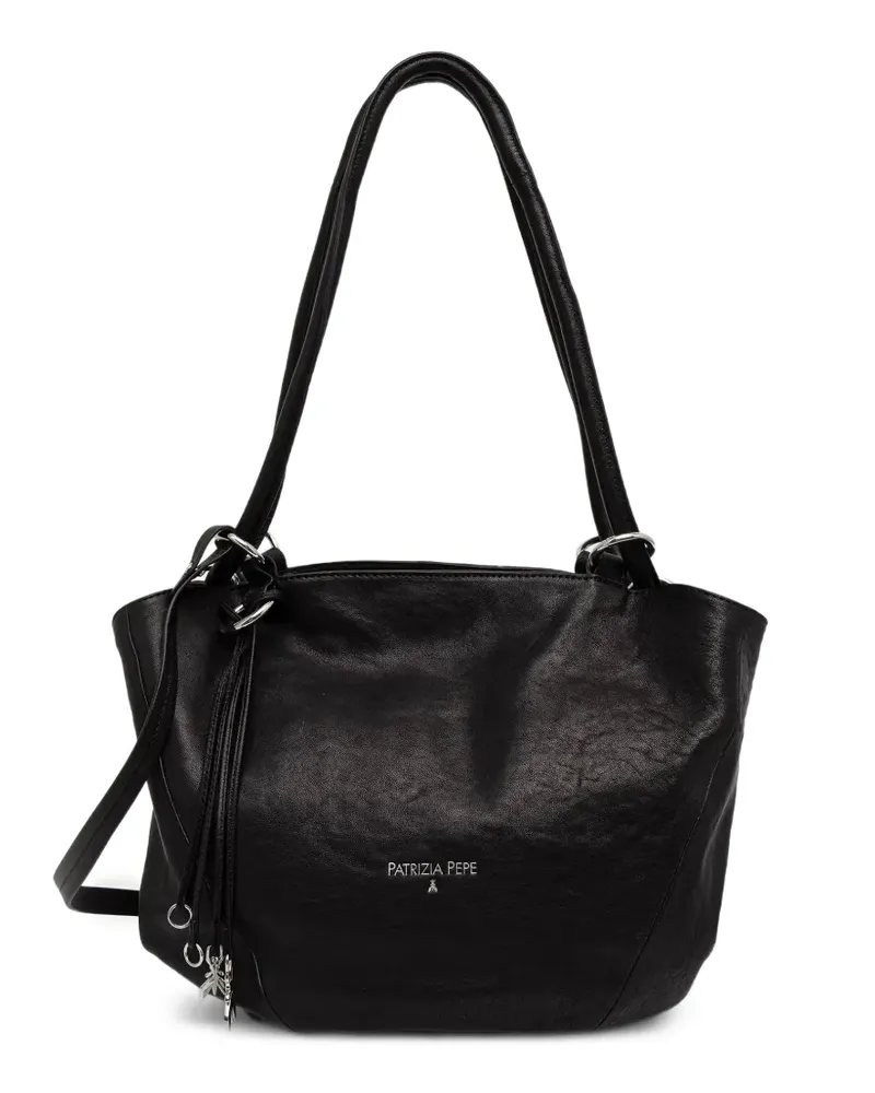 Patrizia Pepe Shopper mit Logo-Print - Schwarz Schwarz