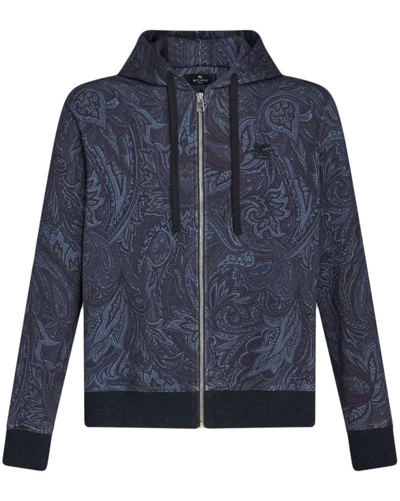 Etro Kapuzenjacke mit Paisley-Print - Blau Blau