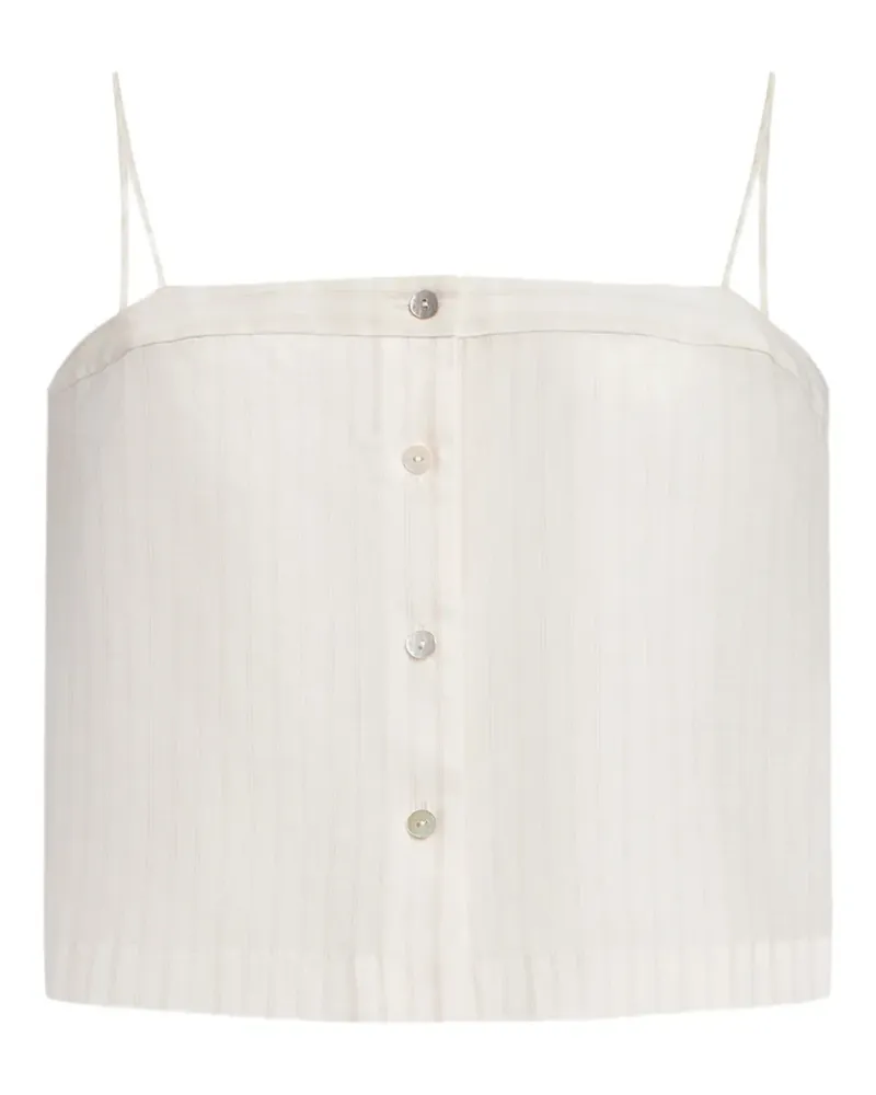 12 STOREEZ Bluse mit Nadelstreifen - Weiß Weiß