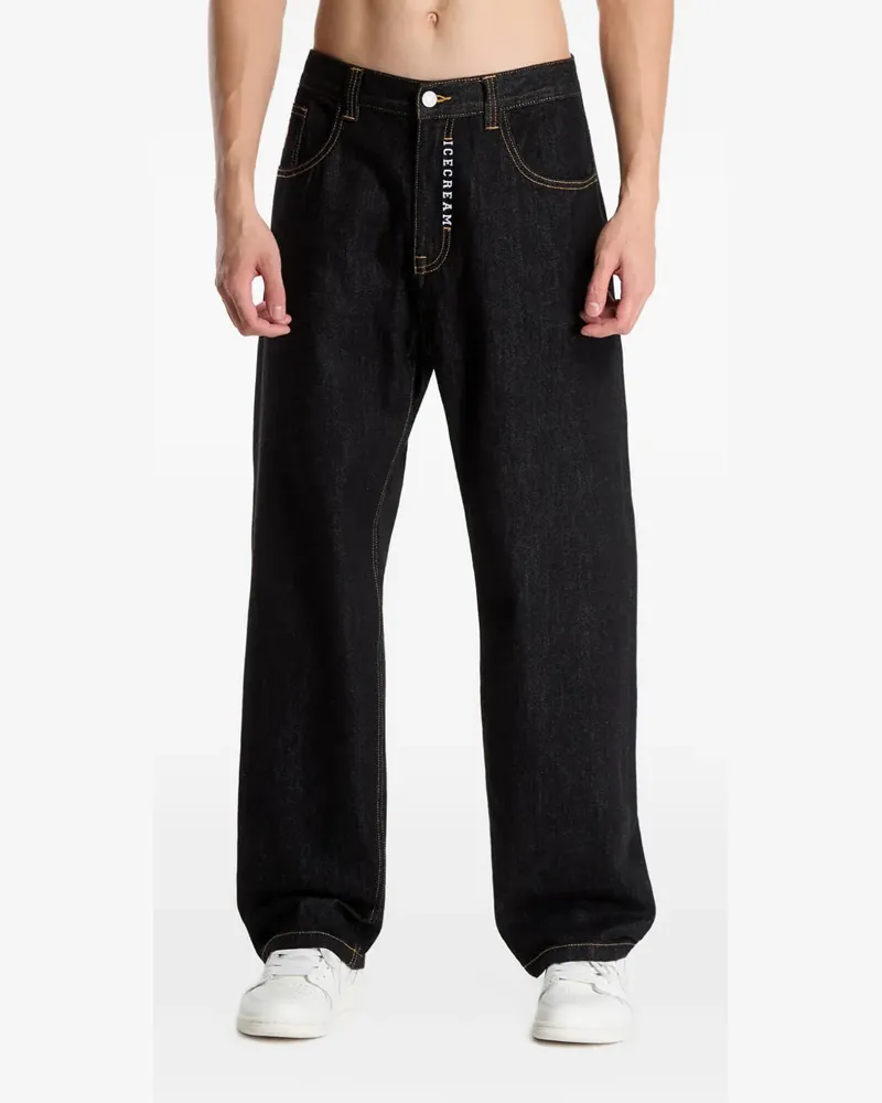 Billionaire Boys Club Bestickte Double Scoop Jeans - Schwarz Schwarz
