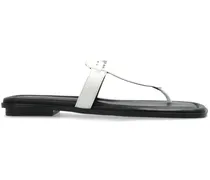 Flip-Flops mit Logo-Schild - Weiß