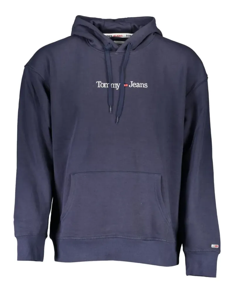 Tommy Hilfiger logo-embroidered cotton hoodie - Blau Blau