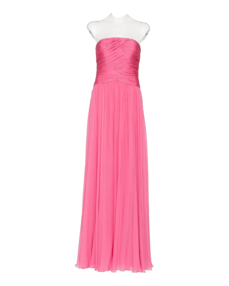 Zuhair Murad Schulterfreies Abendkleid aus Seidenchiffon - Rosa Rosa