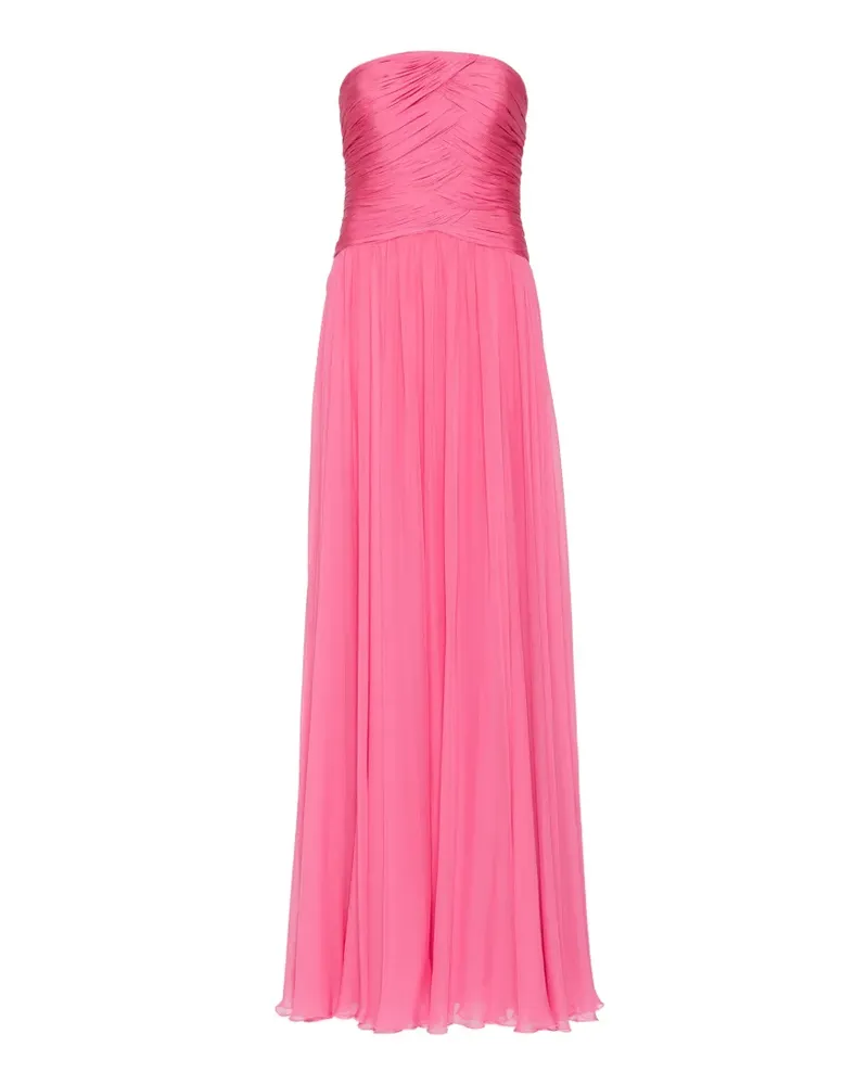 Zuhair Murad Schulterfreies Abendkleid aus Seidenchiffon - Rosa Rosa