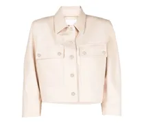 Cropped-Jacke aus Leder - Nude