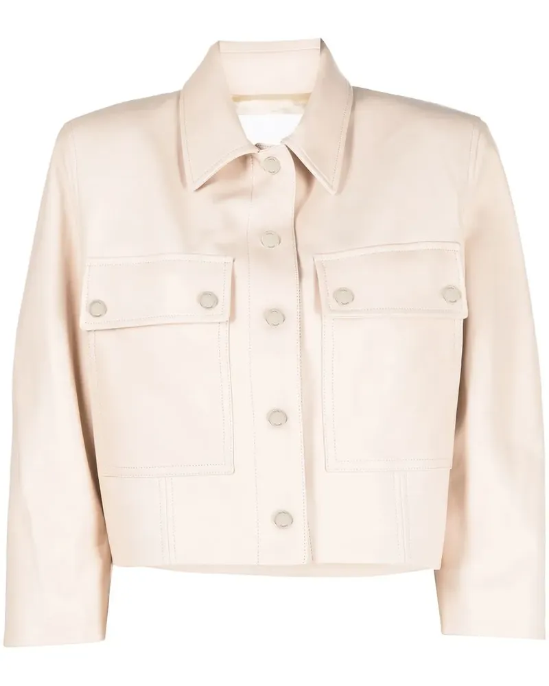 DROMe Cropped-Jacke aus Leder - Nude Nude