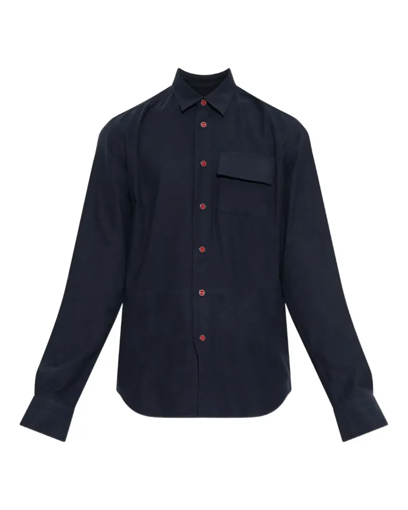 Kiton flap-pocket button-down shirt - Blau Blau