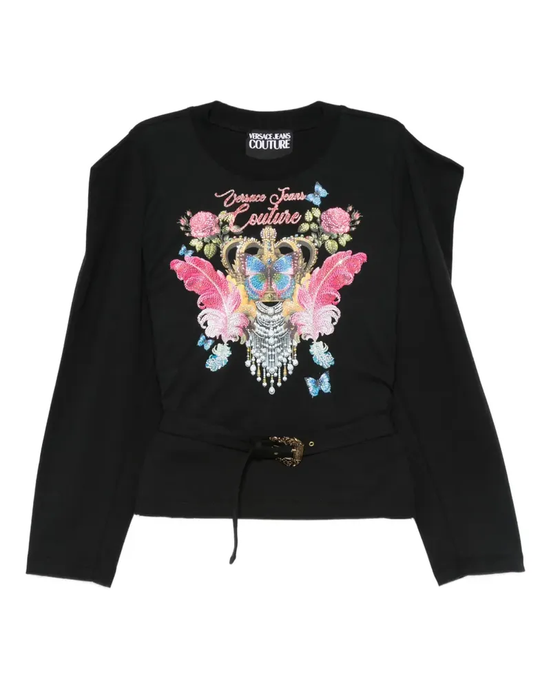 Versace Jeans Langarmshirt mit Kronendetail - Schwarz Schwarz