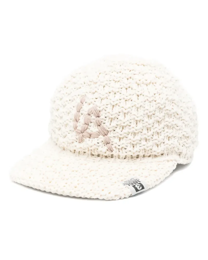 MIHARAYASUHIRO chunky-knit baseball cap - Weiß Weiß