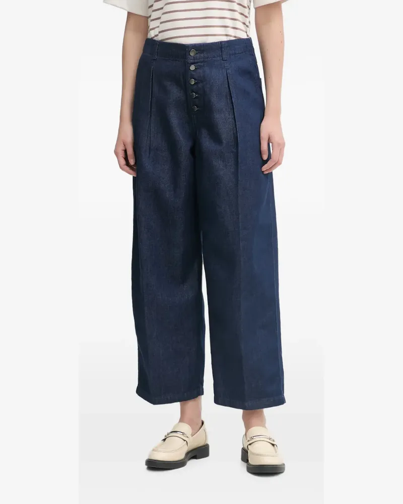 Benetton Wide-Leg-Jeans mit Knöpfen - Blau Blau