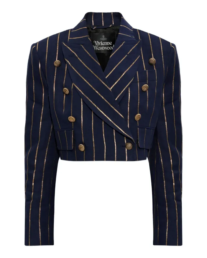 Vivienne Westwood pinstripe-button crop jacket - Blau Blau