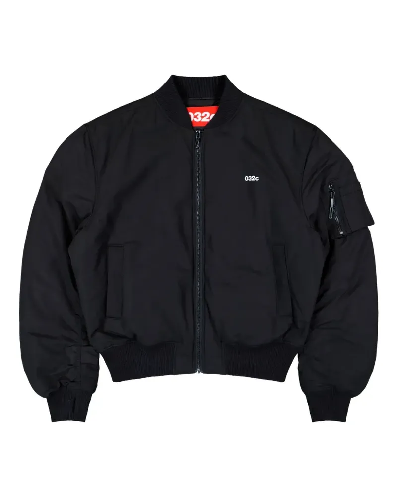 032c Bomberjacke mit Reißverschluss - Schwarz Schwarz