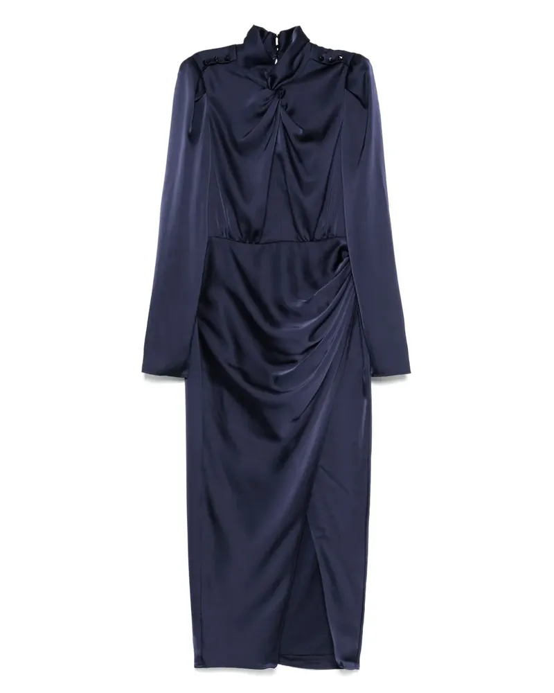 Self-Portrait Gerafftes Kleid - Blau Blau