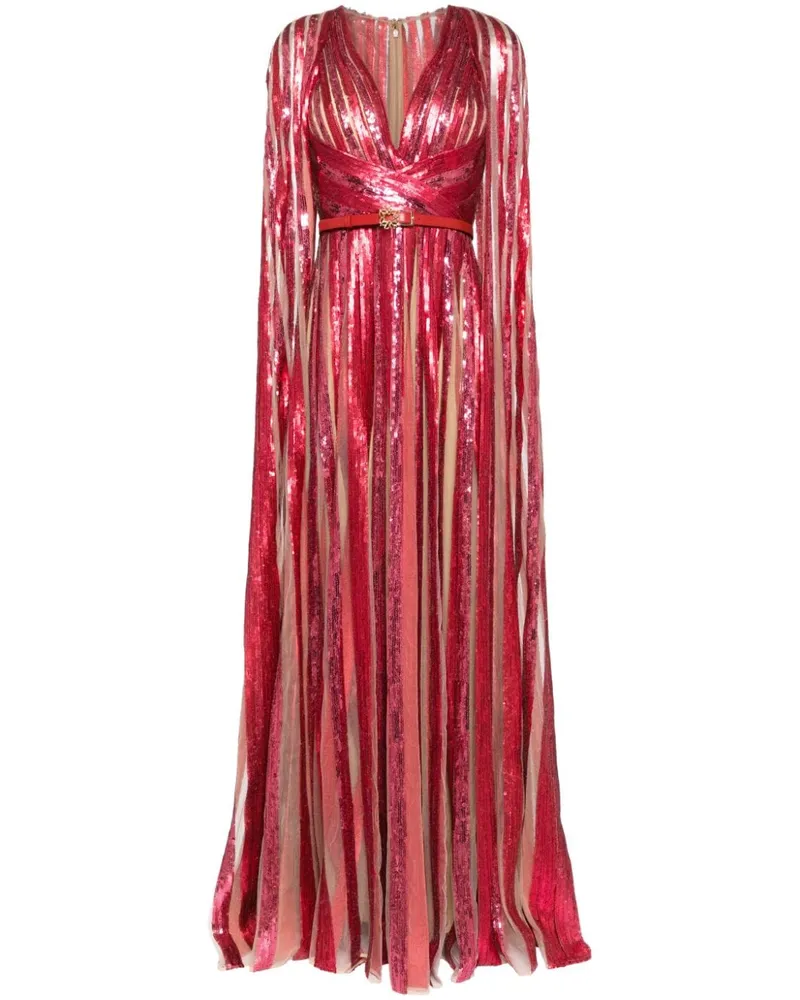 Elie Saab Besticktes Tüllkleid - Rot Rot