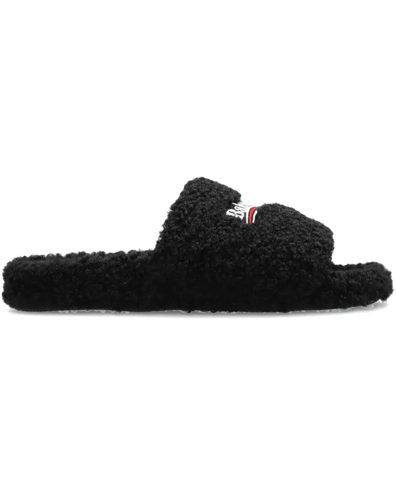 Balenciaga Pantoletten mit Logo-Stickerei - Schwarz Schwarz