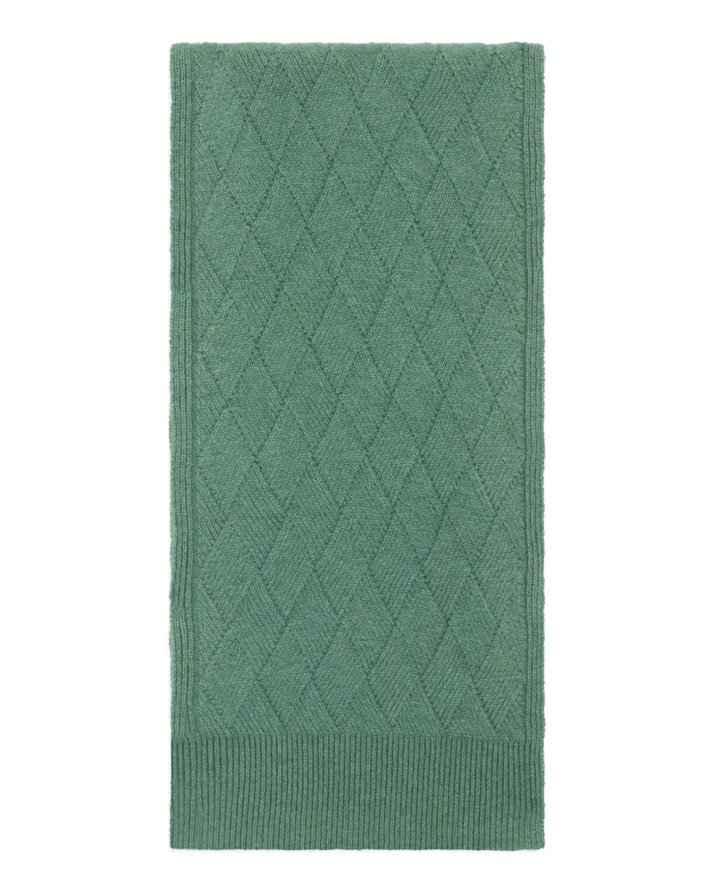 Malo geometric-pattern knit scarf - Grün Grün