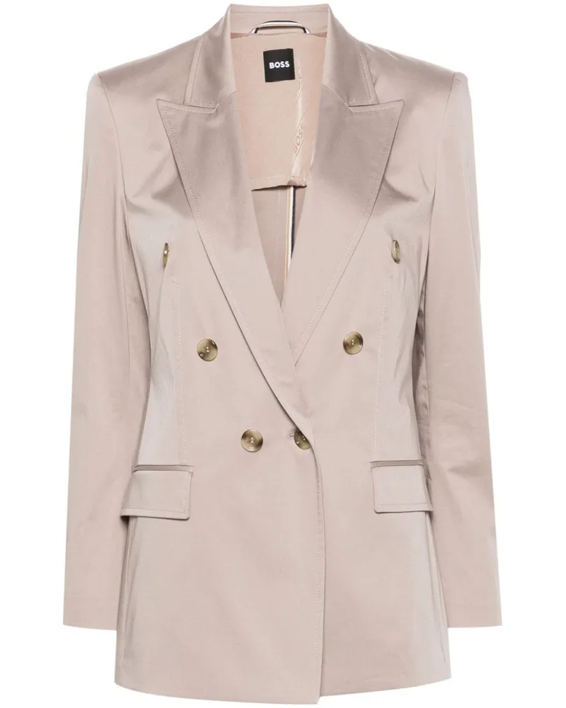 HUGO BOSS Doppelreihiger Blazer aus Satin - Nude Nude