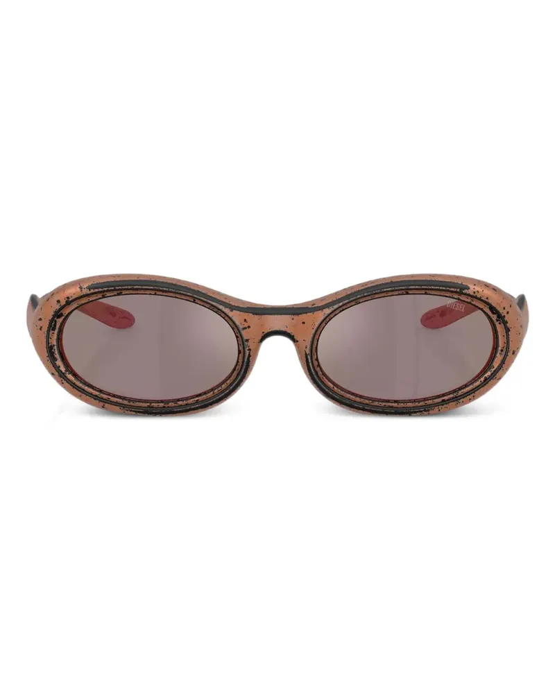 Diesel oval-frame sunglasses - Braun Braun