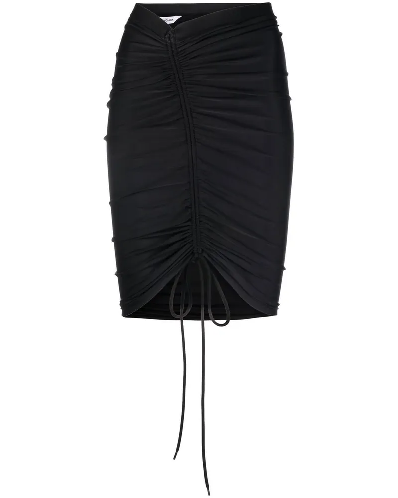 Balenciaga Geraffter Minirock - Schwarz Schwarz