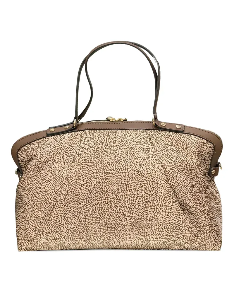 Borbonese textured tote bag - Nude Nude