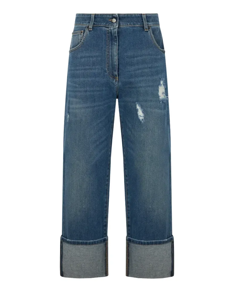 Fabiana Filippi distressed cuffed jeans - Blau Blau