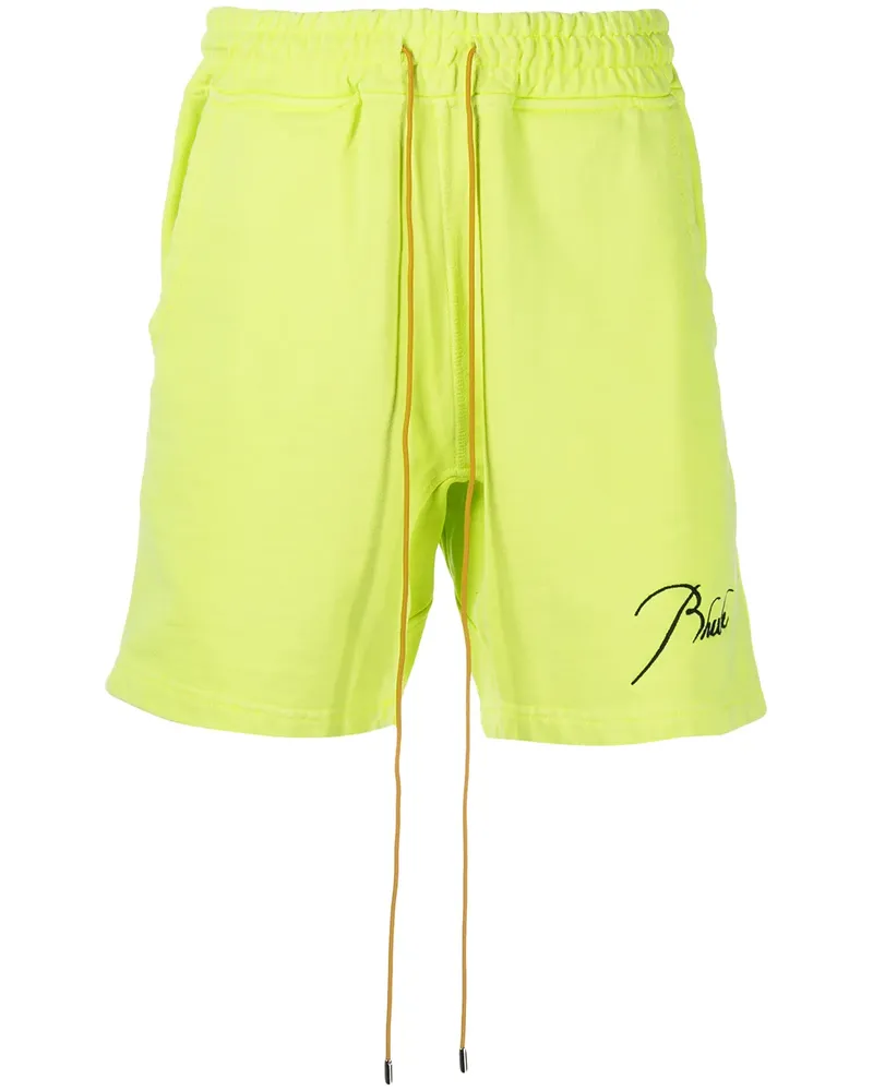 RHUDE Shorts mit Logo-Stickerei - Grün Grün