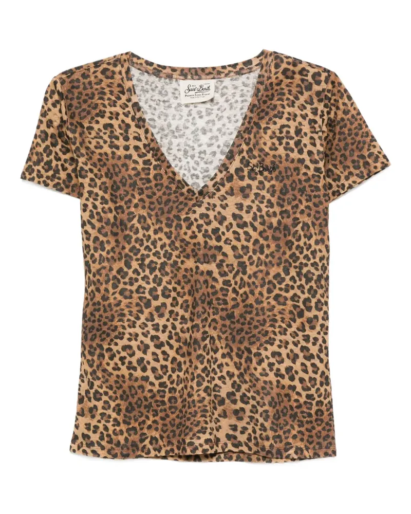 MC2 Saint Barth T-Shirt mit Leoparden-Print - Braun Braun