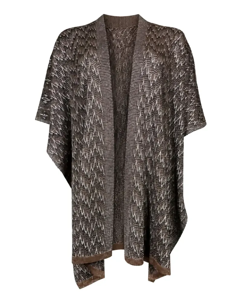 D.EXTERIOR zigzag-knit open-front jacket - Braun Braun