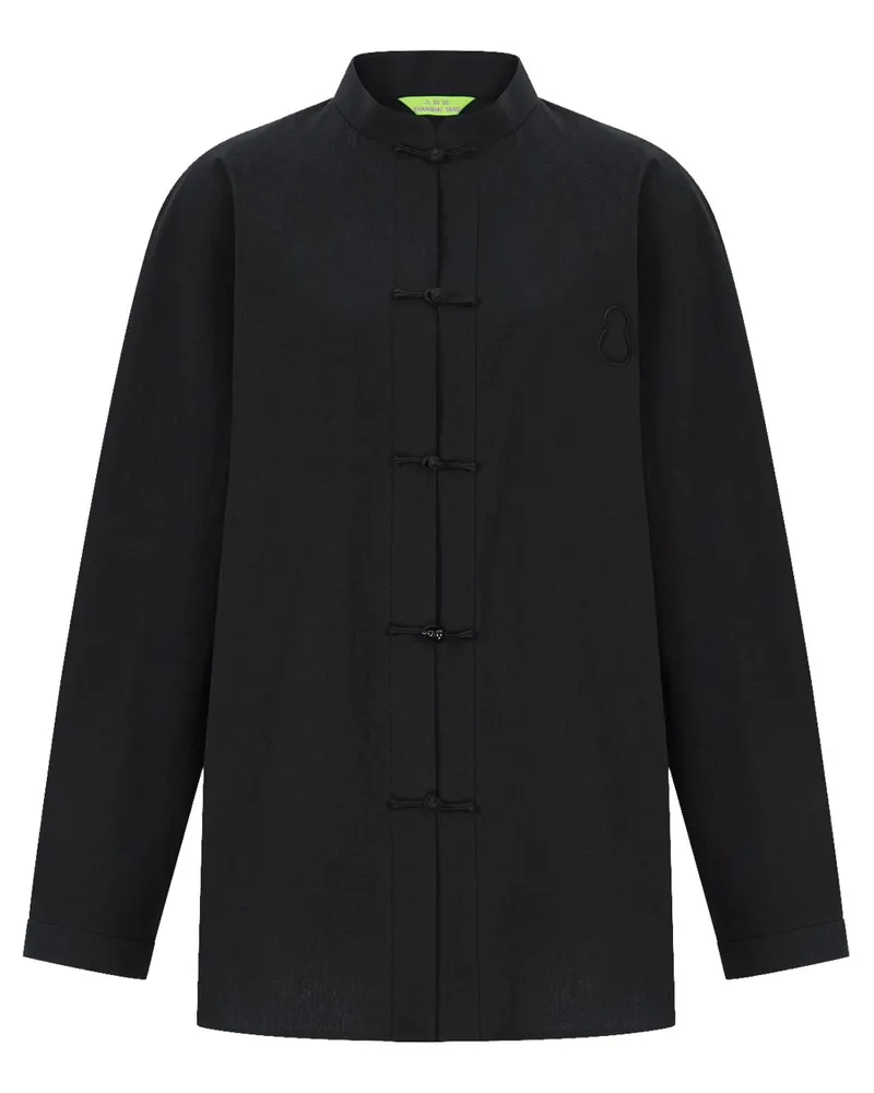 Shanghai Tang x Chen Man Bluse mit Stehkragen - Schwarz Schwarz