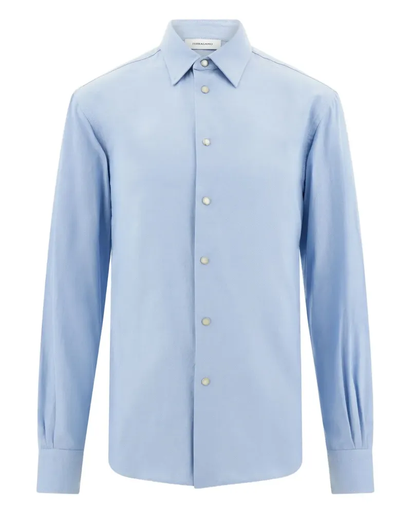Ferragamo Hemd mit Druckknöpfen - Blau Blau