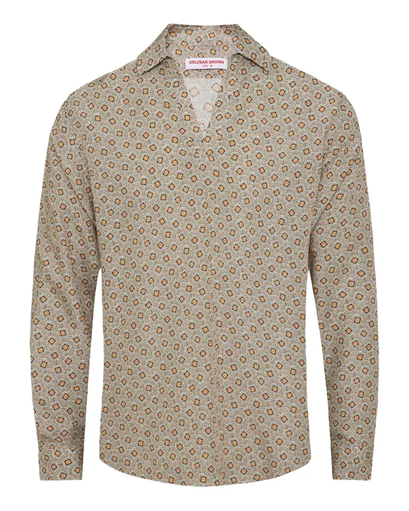 Orlebar Brown Ridley patterned V-neck T-shirt - Nude Nude