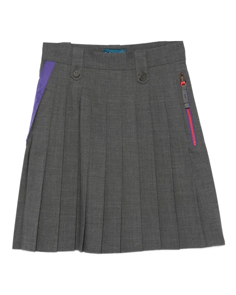 kolor pleated panelled mini skirt - Grau Grau