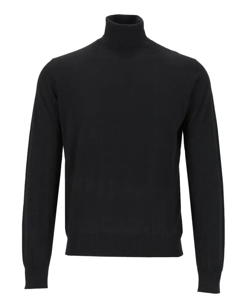 Alpha Studio Rollkragenpullover aus Merinowolle - Schwarz Schwarz