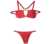 Bikini mit Metallic-Effekt - Rot