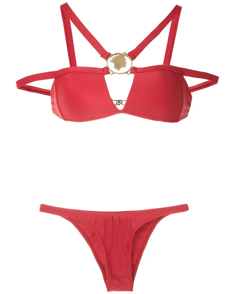 Amir Slama Bikini mit Metallic-Effekt - Rot Rot