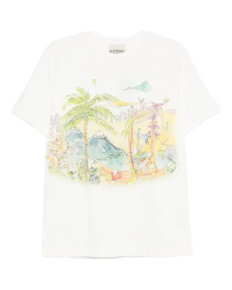 ALEMAIS T-Shirt mit grafischem Print - Weiß Weiß