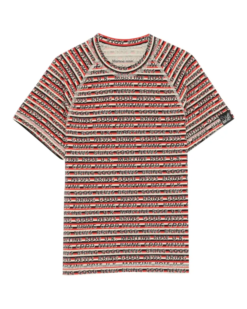 Martine Rose raglan-sleeve shrunken T-shirt - Rot Rot