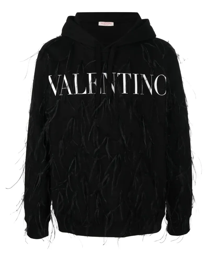 Valentino Garavani Hoodie mit Federn - Schwarz Schwarz