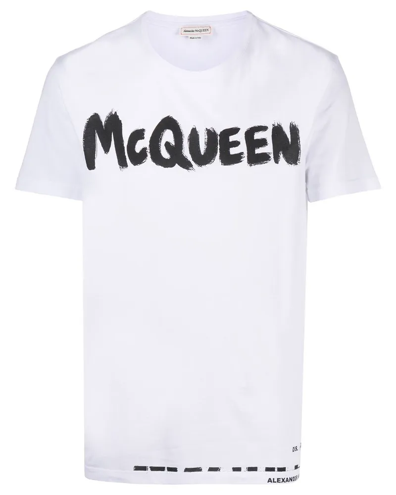Alexander McQueen T-Shirt mit Logo-Print - Weiß Weiß