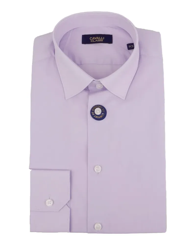 Roberto Cavalli embroidery long-sleeve shirt - Violett Violett