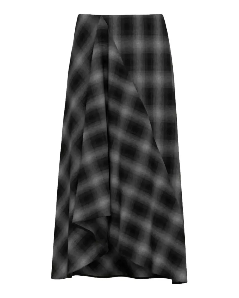 MARELLA check-pattern draped skirt - Grau Grau