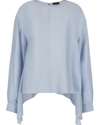 Giorgio Armani Wickelbluse aus Seide Blau