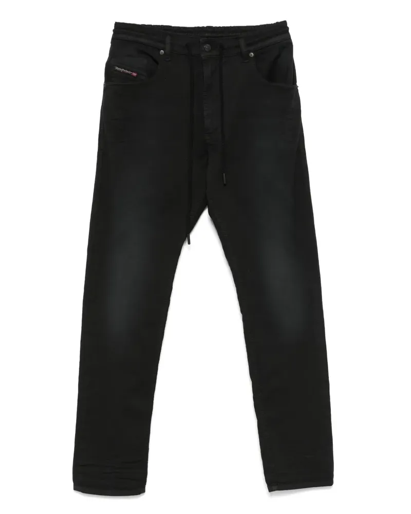 Diesel Jeans mit Logo-Stickerei - Schwarz Schwarz