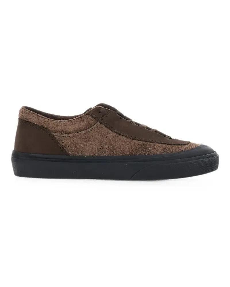 Stone Island S100020 suede low-top trainers with Compass logo patch - Braun Braun