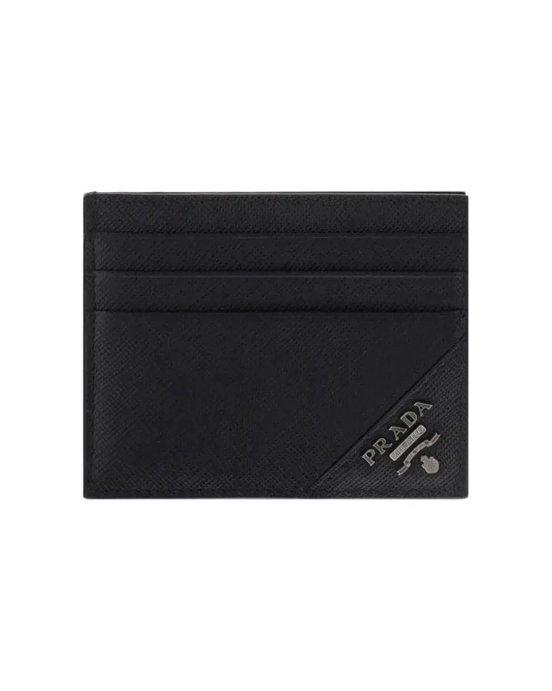 Prada Kartenetui mit Logo-Schild - Schwarz Schwarz