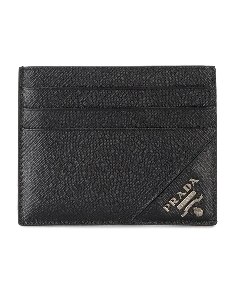 Prada Kartenetui mit Logo-Schild - Schwarz Schwarz