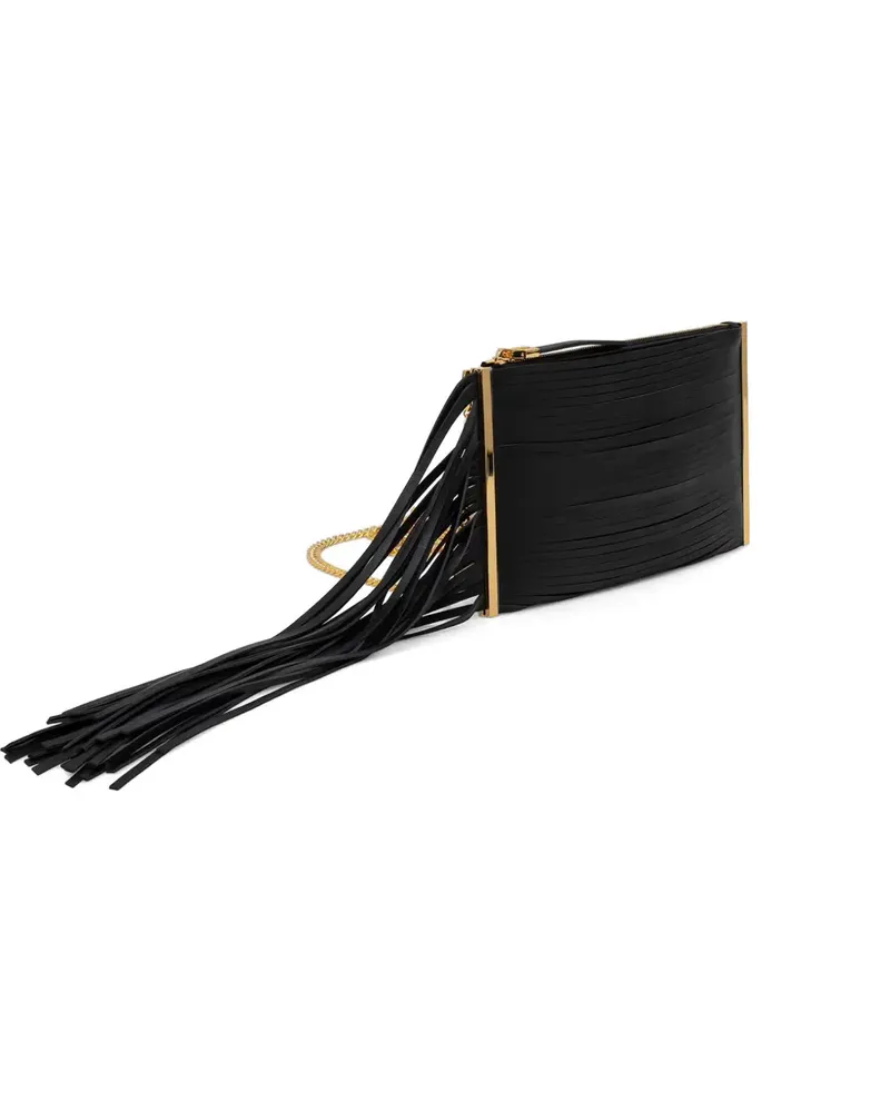 Elisabetta Franchi fringe-detail shoulder bag - Schwarz Schwarz
