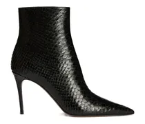 Vera snake-effect stiletto boots - Schwarz